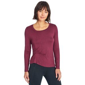 Marika Womens Purple Long Sleeve Scoop Neck Lifestyle Tee Shirt Size Large